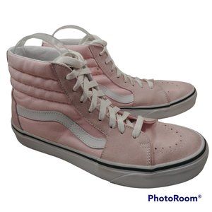 VANS Off The Wall Apricot Pink Suede High Top Skateboard Sneakers Size 8.5 Women